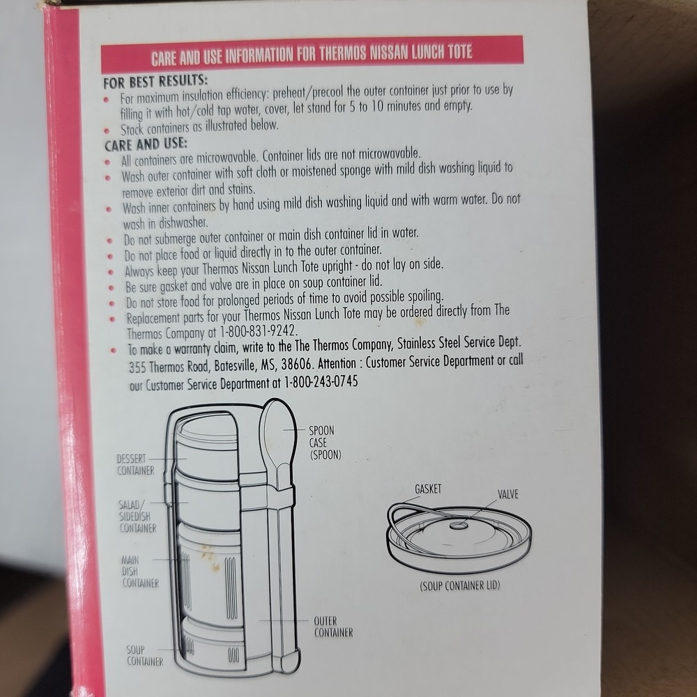 Thermos Nissan Thermal Lunch Tote Stainless Steel Food‎ Jar Set 4 Containers New - Picture 8 of 8
